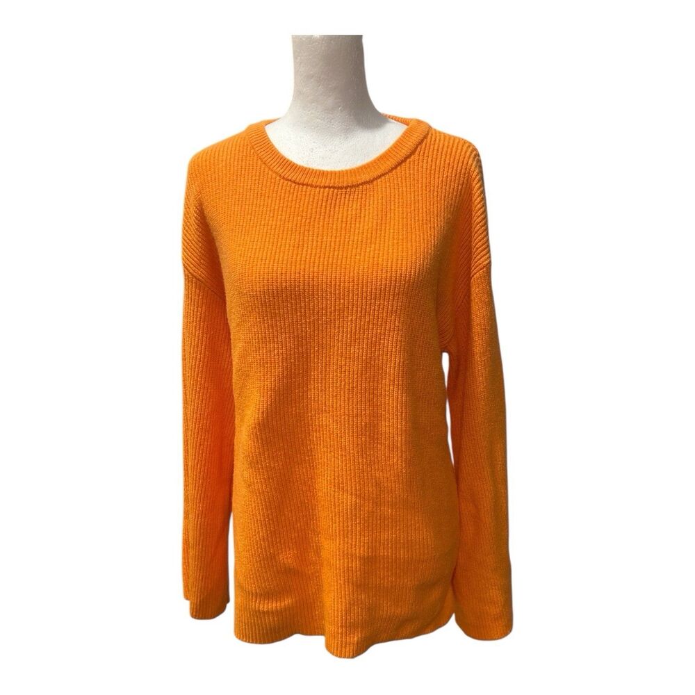 The Drop Alice Crew-Neck Ribbed Pullover Sweater, Apricot Crush, Medium - Picture 2 of 6